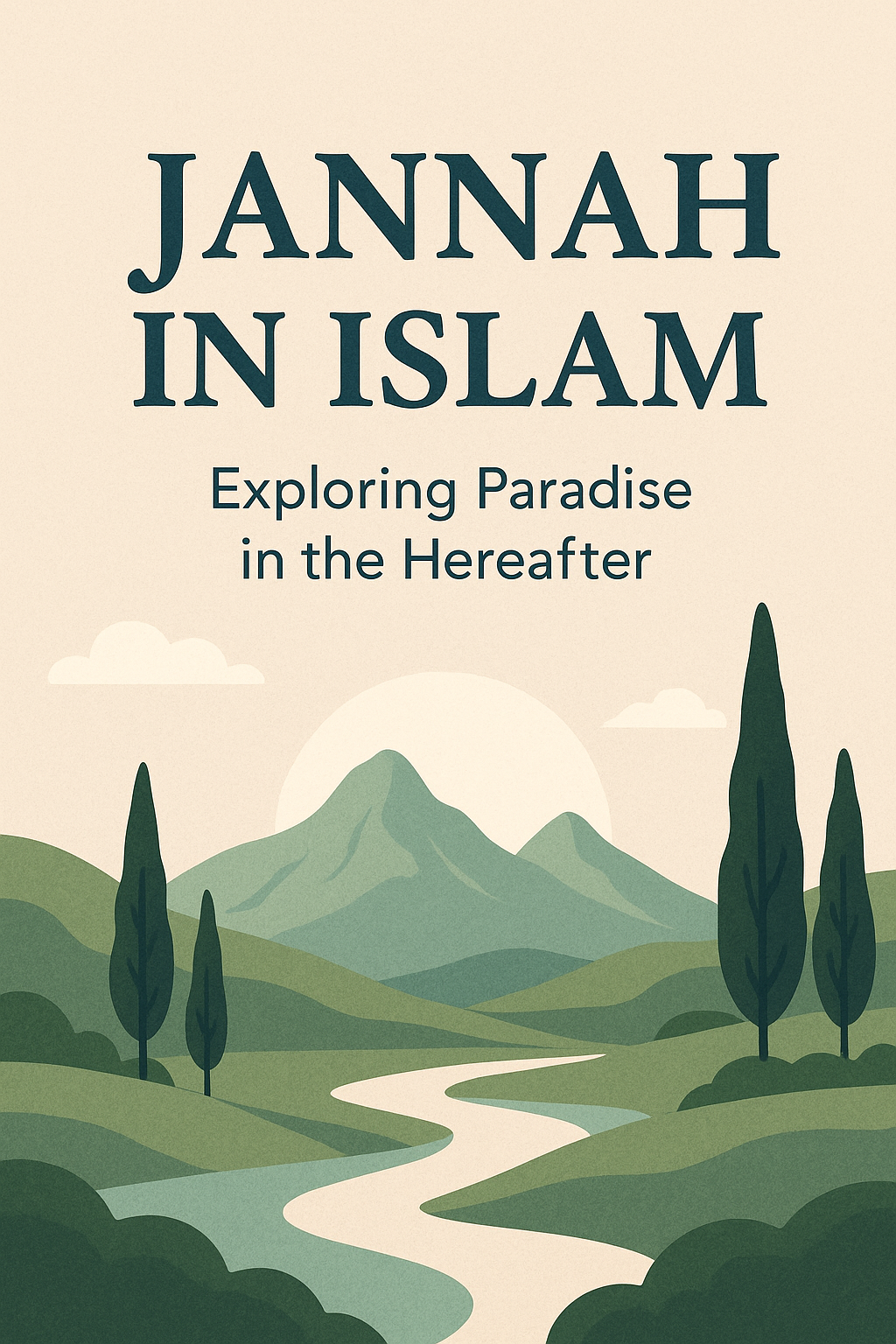 Beautiful View of Jannah with Gardens and Rivers